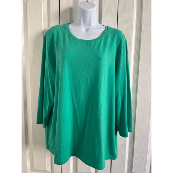 Chico's The Ultimate Tee Size 3 Cotton Spandex Round Neck 3/4 Sleeve - Picture 1 of 5